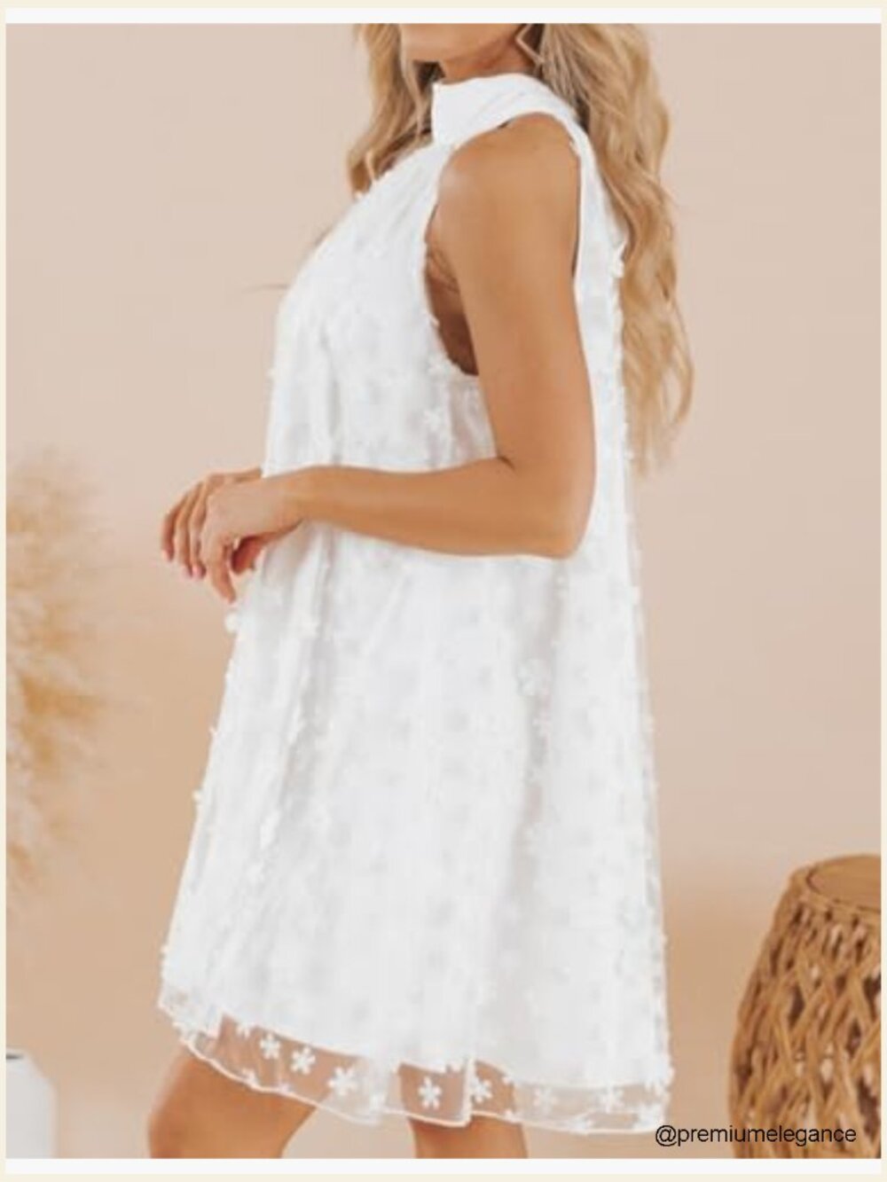 Mini A-Line Halter Cocktail Dress Flowy Swing Chiffon Homecoming - Picture 3 of 7